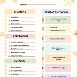 Kids Chore Chart Download Worksheet