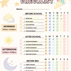 Kids Chore Chart For 1st Grade Worksheet