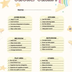 Kids Chore Chart For Free Worksheet