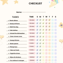Kids Chore Chart For Grade 2 Worksheet