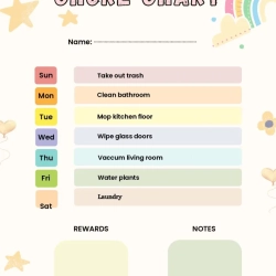 Kids Chore Chart Printable Worksheet