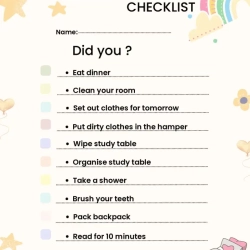 Kids Chore Chart To Print Worksheet