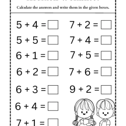 Addition Worksheet For Kindergarten