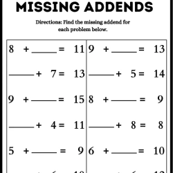 Missing Addend Worksheet For Free
