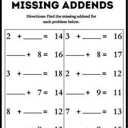 Missing Addend Worksheet Pdf File