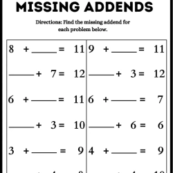 Missing Addend Worksheet Worksheets