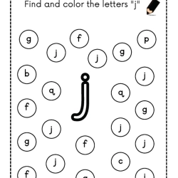 Find And Color The Letter For 1st Grade Worksheet