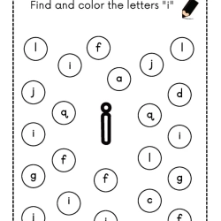 Find And Color The Letter For Kindergarten Worksheet