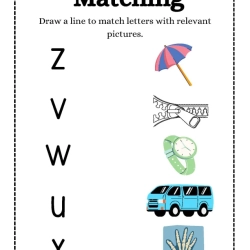 Alphabet Matching For 1st Grade Worksheet
