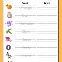 Alphabet Trace And Write For 3rd Grade Worksheet