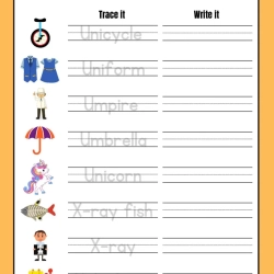 Alphabet Trace And Write For Grade 1 Worksheet