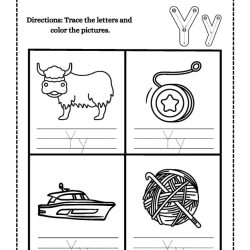Color And Trace Letter At Home Worksheet