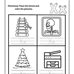 Color And Trace Letter Easy Worksheet