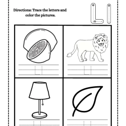 Color And Trace Letter For 2nd Grade Worksheet