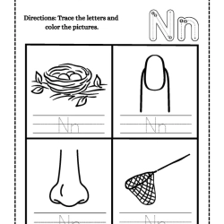 Color And Trace Letter For 3rd Grade Worksheet