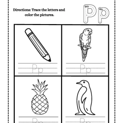 Color And Trace Letter For 4th Grade Worksheet