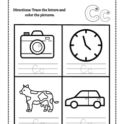 Color And Trace Letter For Free Worksheet