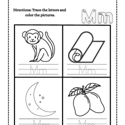 Color And Trace Letter For Grade 2 Worksheet