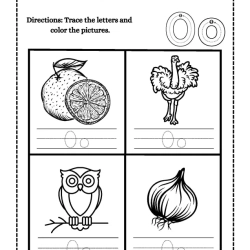 Color And Trace Letter For Grade 3 Worksheet