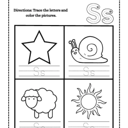 Color And Trace Letter For Grade 5 Worksheet