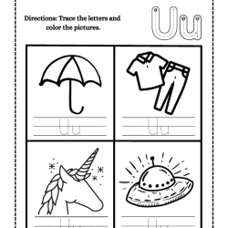 Color And Trace Letter For Grade 6 Worksheet