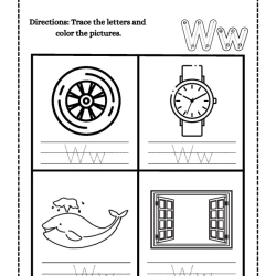 Color And Trace Letter Fun Worksheet