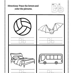 Color And Trace Letter Printable Worksheet