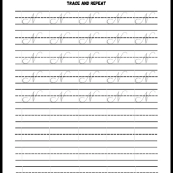 Handwriting Tracing Worksheet For 3rd Grade
