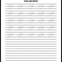 Handwriting Tracing Worksheet For 4th Grade
