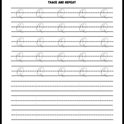 Handwriting Tracing Worksheet For Grade 4