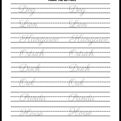 Handwriting Tracing Worksheet Grade 5 Free Worksheets