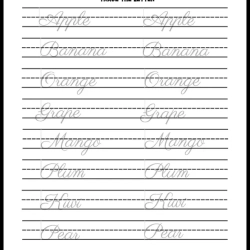 Handwriting Tracing Worksheet Kindergarten Free Worksheets