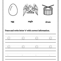 Trace And Write Letter For Kindergarten Worksheet