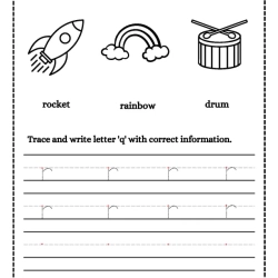 Trace And Write Letter Grade 1 Worksheet
