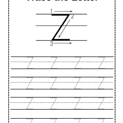 Trace Letter Worksheet 076