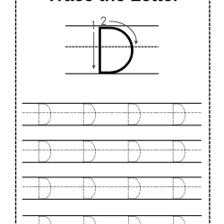 Trace Letter Worksheet For 1st Grade