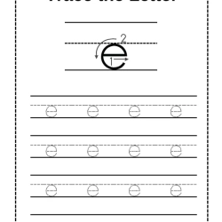 Trace Letter Worksheet For 3rd Grade