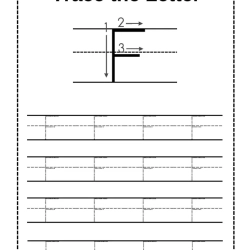 Trace Letter Worksheet For 4th Grade
