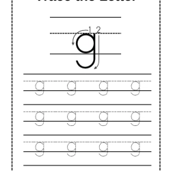 Trace Letter Worksheet For 6th Grade