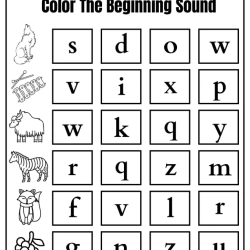 Begining Sound Coloring Free Download Worksheet