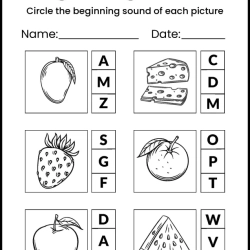 Circle The Begining Sound Worksheet