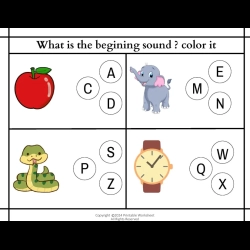 Color The Begining Sound Free Download Worksheet