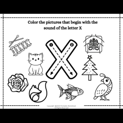 Color The Begining Sound Picture Easy Worksheet