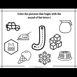 Color The Begining Sound Picture For 1st Grade Worksheet