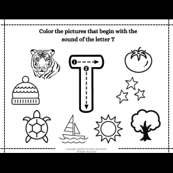 Color The Begining Sound Picture For 6th Grade Worksheet