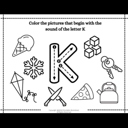 Color The Begining Sound Picture For Grade 1 Worksheet