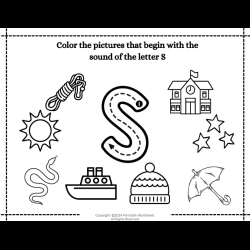 Color The Begining Sound Picture For Grade 5 Worksheet