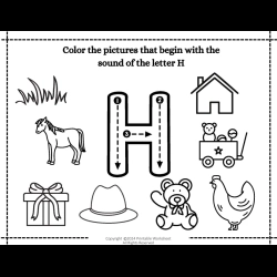 Color The Begining Sound Picture For Kids Worksheet