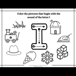 Color The Begining Sound Picture For Kindergarten Worksheet