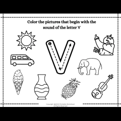 Color The Begining Sound Picture For Toddlers Worksheet